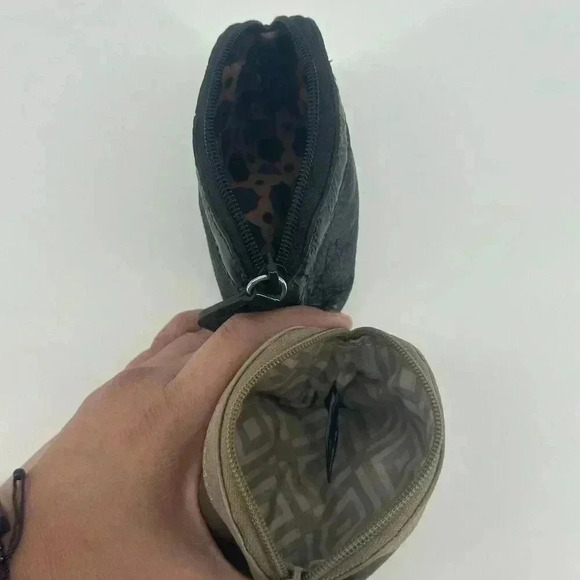 Lot Of 2 Brighton Heart Black & Tan Leather Change Purse Coin Zipper Pouch *READ - Picture 5 of 14